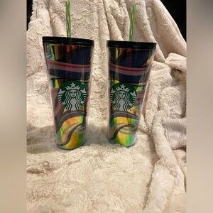 Starbucks Christmas 2021 24oz Holiday Swirl Tumbler. Set